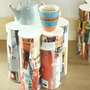 Idée déco enfants : Poufs en carton