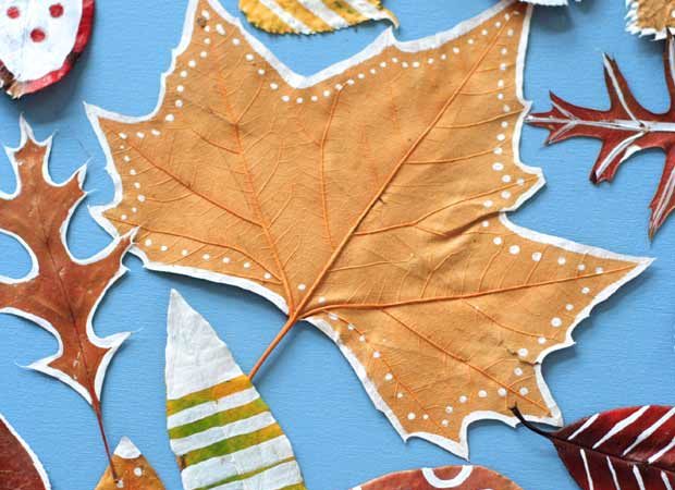 Bricolage enfants : Feuilles d’automne décorées